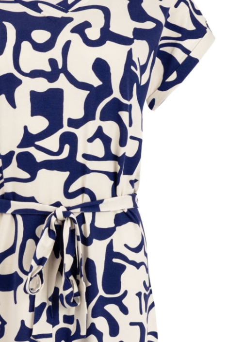 NED blauwe dames jurk | Close up