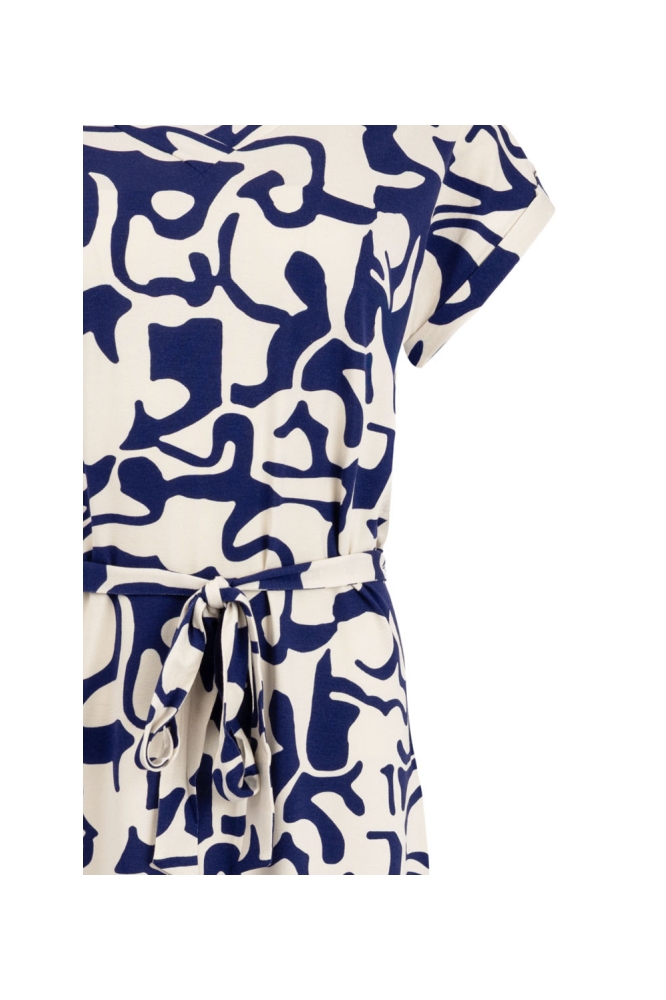 NED blauwe dames jurk | Close up