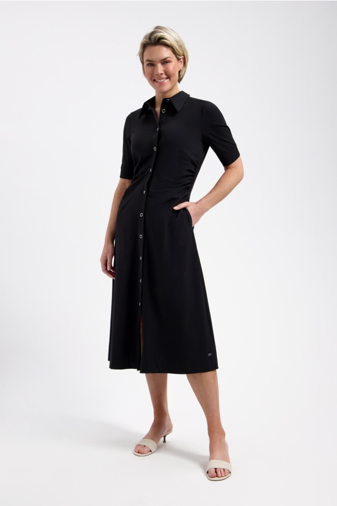 Lady Day zwarte dames jurk | Model vooraanzicht