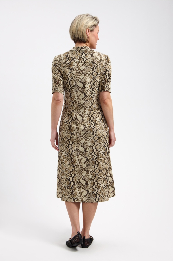 Lady Day multi color dames jurk | Model achteraanzicht