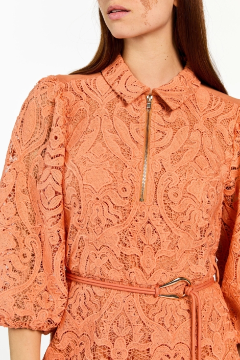 Aaiko oranje dames jurk | Close up