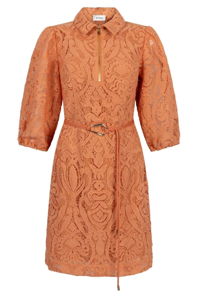 Aaiko oranje dames jurk | Vooraanzicht
