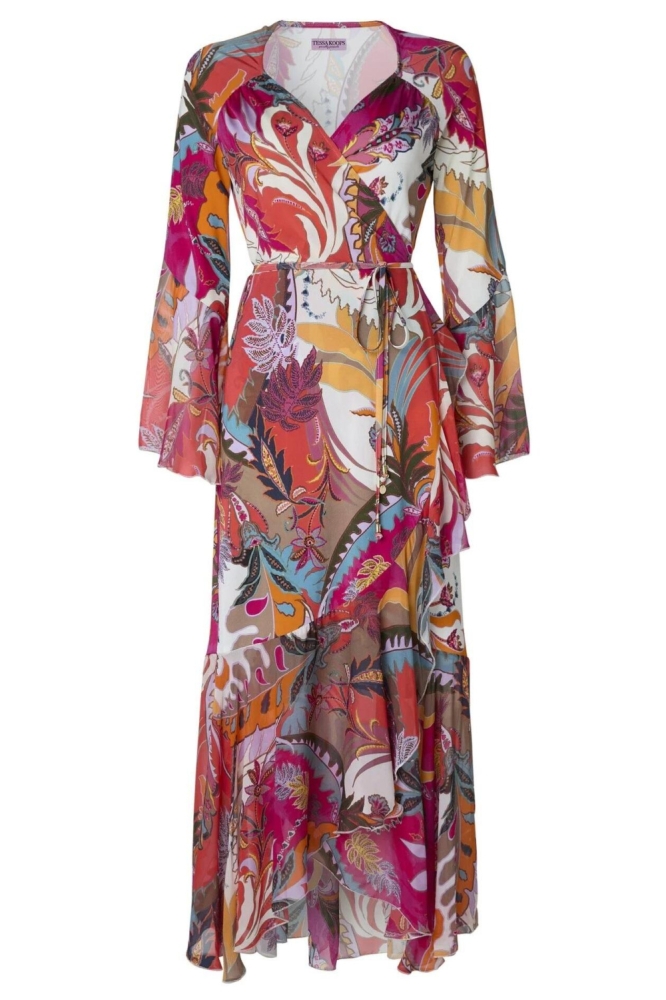Tessa Koops multi color dames jurk | Vooraanzicht