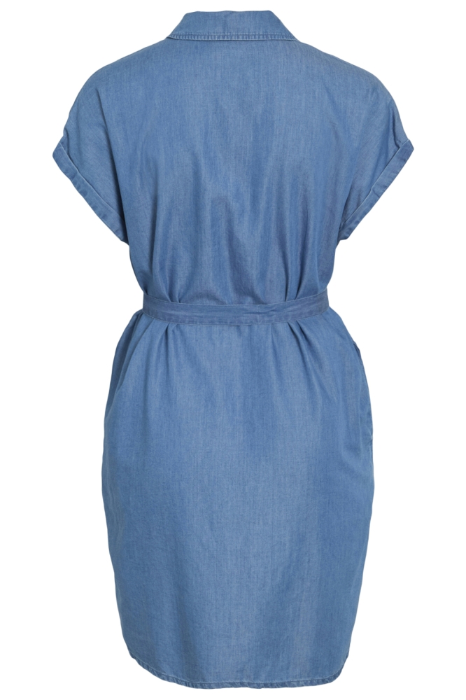 Vila blauwe dames jurk | Achteraanzicht