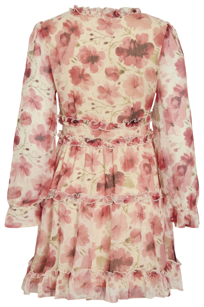 Vila beige dames jurk | Achteraanzicht