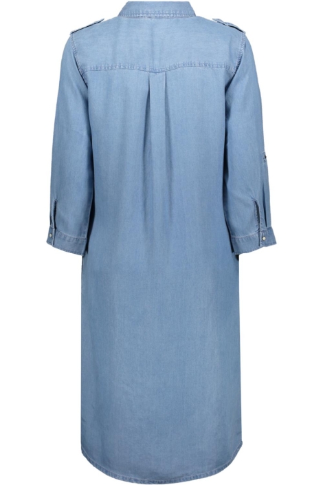 Geisha blauwe dames jurk | Achteraanzicht