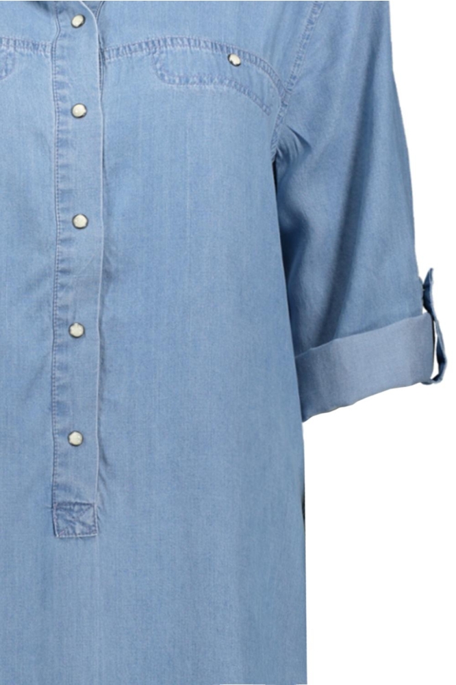 Geisha blauwe dames jumpsuit | Close up