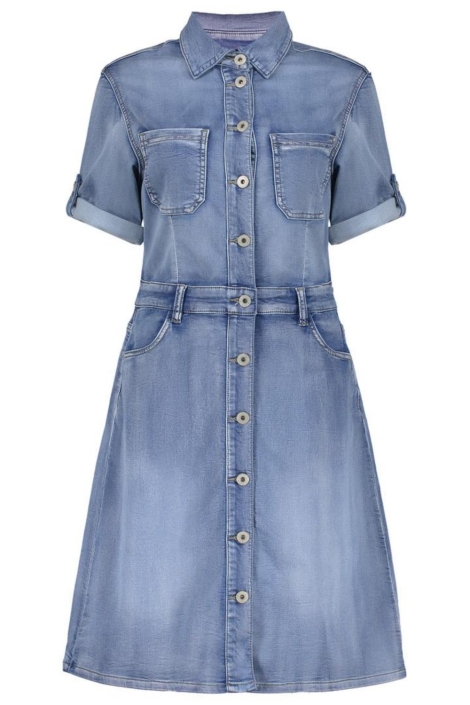 Geisha blauwe dames jurk | Vooraanzicht