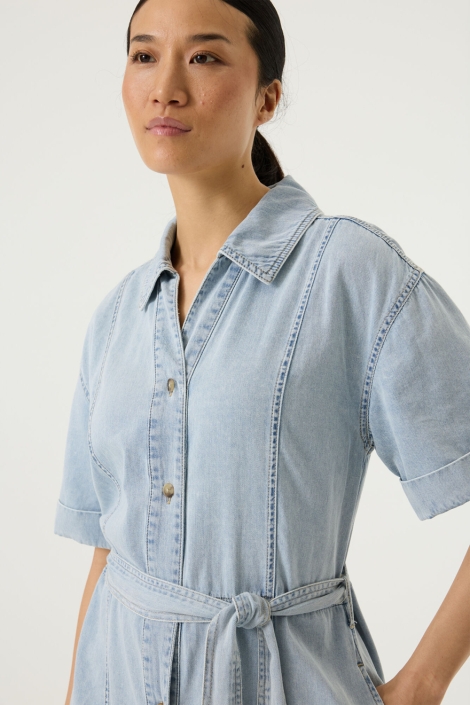 Garcia blauwe dames jurk | Vooraanzicht