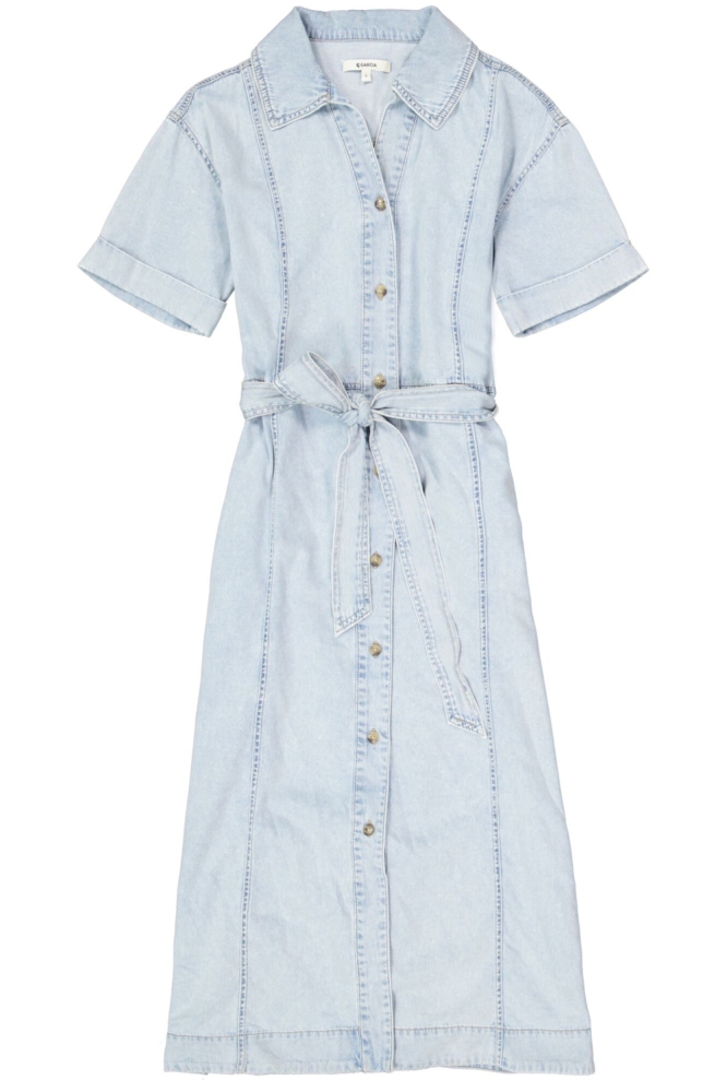 Garcia blauwe dames jurk | Close up