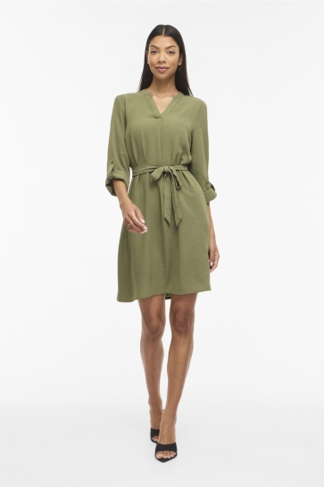 Vila vijosa 3/4 v-neck dress Groen