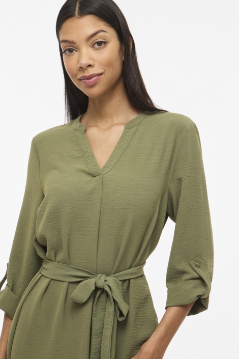Vila groene dames jurk | Close up