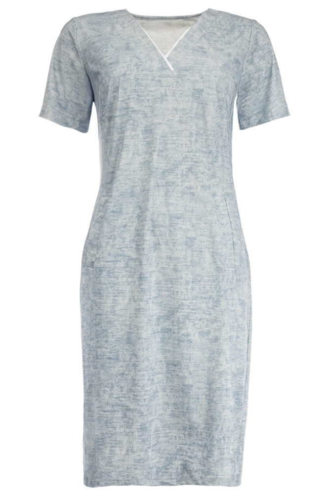 NED blauwe dames jurk | Vooraanzicht