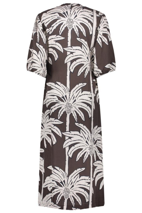 Geisha bruine dames jurk | Achteraanzicht