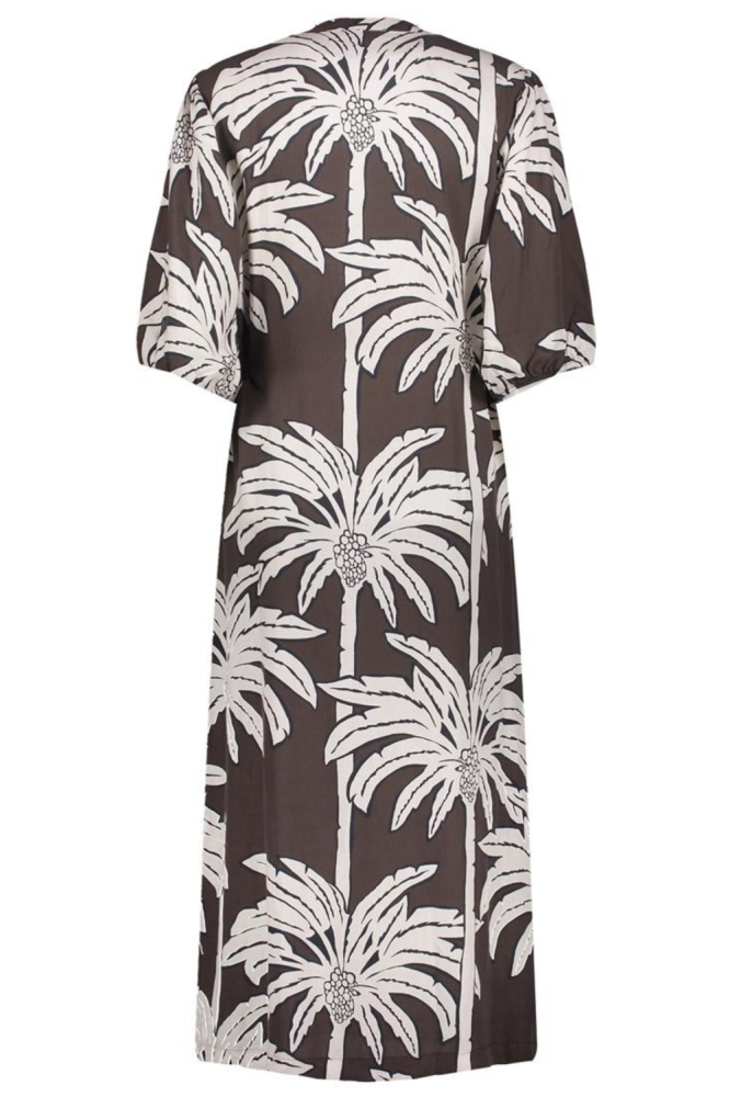 Geisha bruine dames jurk | Achteraanzicht