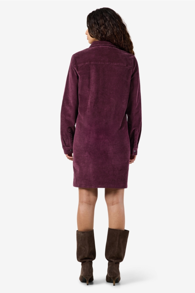 Noisy may bordeaux dames jurk | Model achteraanzicht