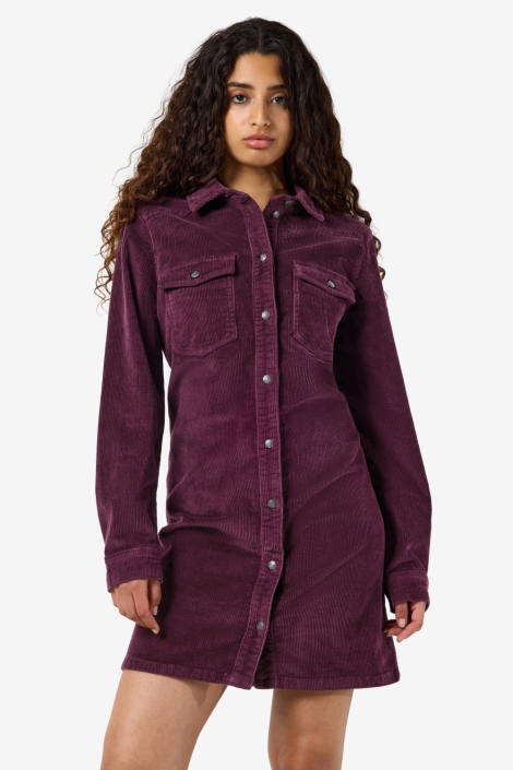 Noisy may bordeaux dames jurk | Model vooraanzicht