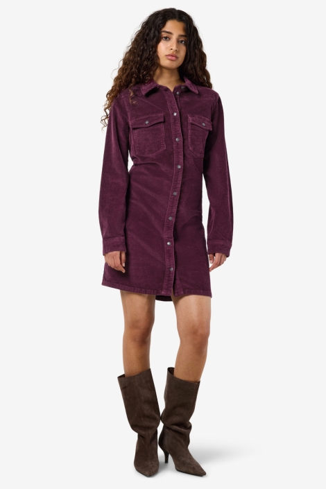 Noisy may bordeaux dames jurk | Model vooraanzicht