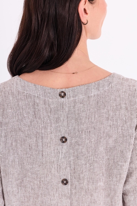 Freequent bruine dames jurk | Close up