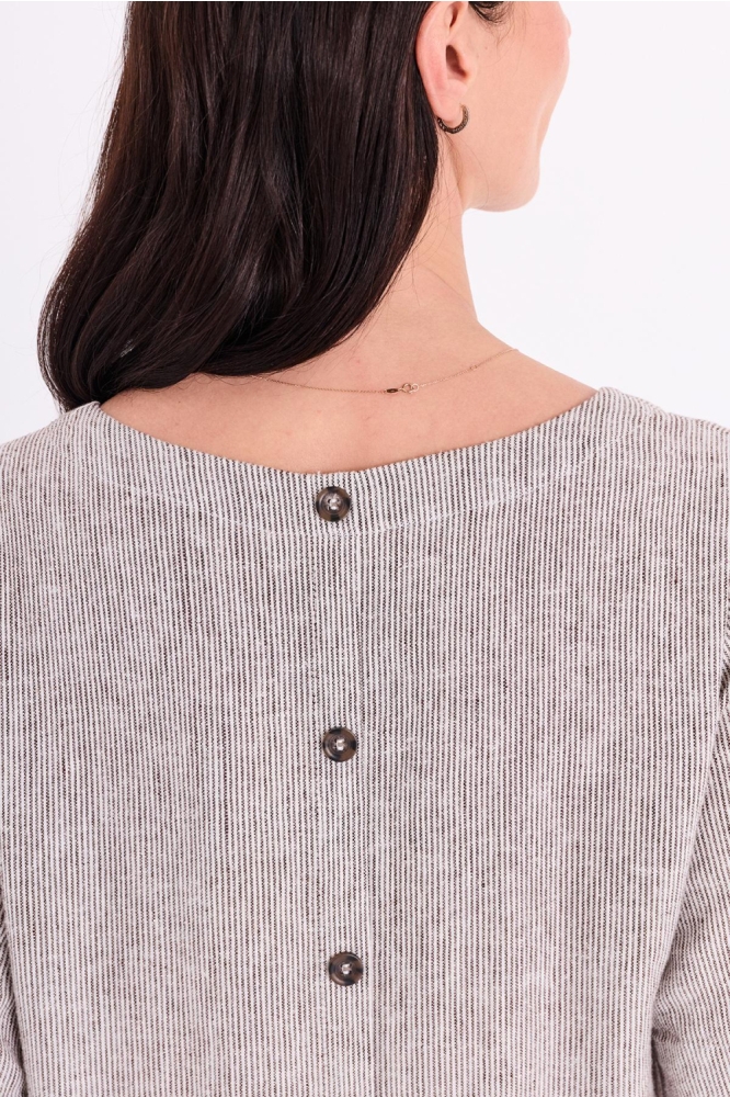 Freequent bruine dames jurk | Close up