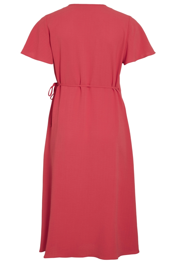 Vila rode dames jurk | Achteraanzicht