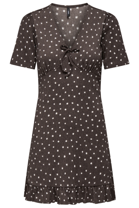 Only bruine dames jurk | Vooraanzicht
