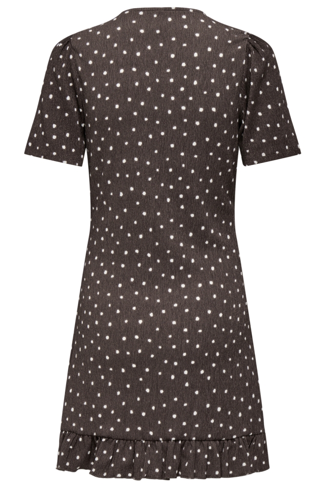 Only bruine dames jurk | Achteraanzicht