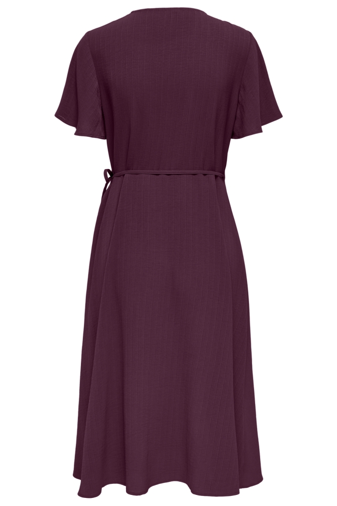 Only bordeaux dames jurk | Achteraanzicht