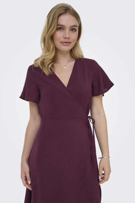 Only bordeaux dames jurk | Close up