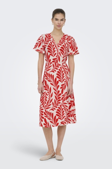 Only onlcali life s/s wrap dress wvn noo Rood