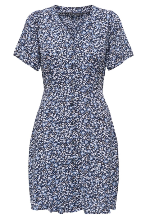 Only blauwe dames jurk | Vooraanzicht