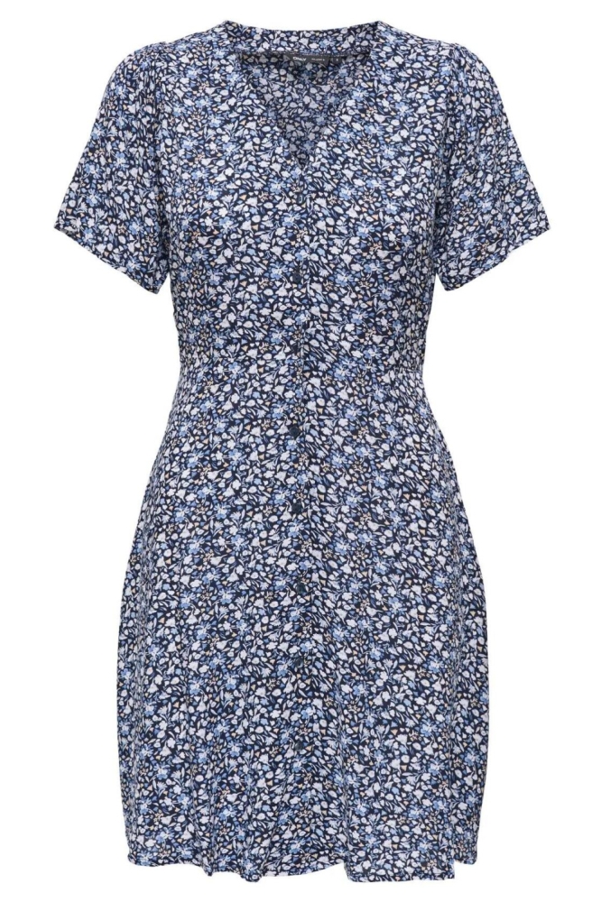 Only blauwe dames jurk | Vooraanzicht