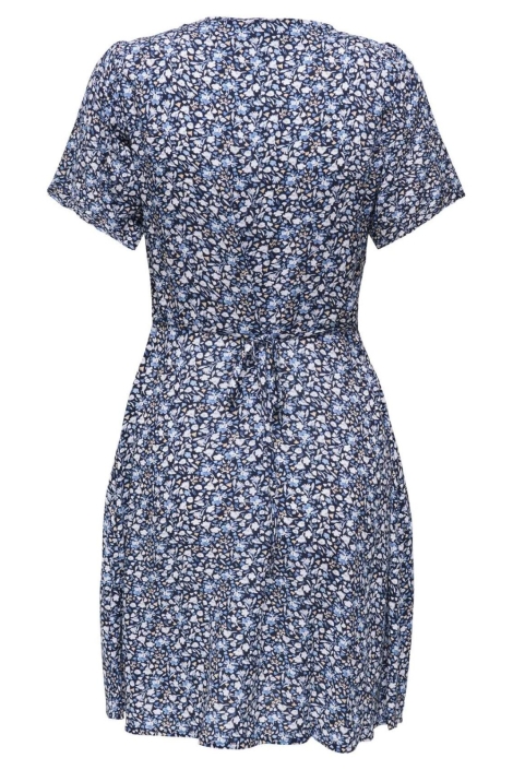 Only blauwe dames jurk | Achteraanzicht