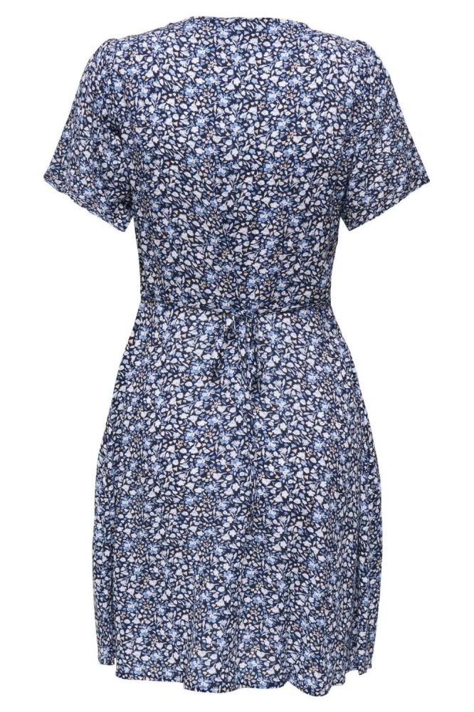 Only blauwe dames jurk | Achteraanzicht