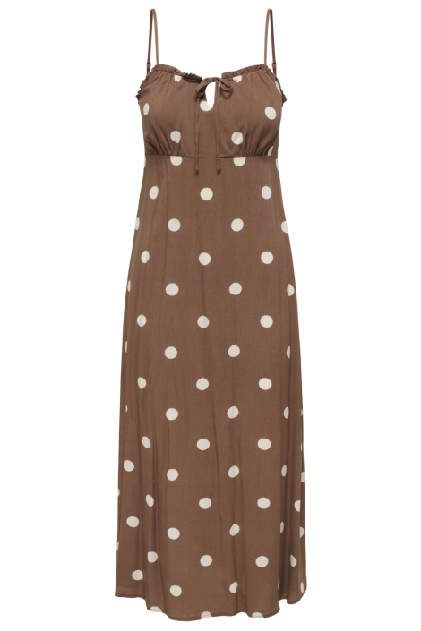 Only bruine dames jurk | Vooraanzicht