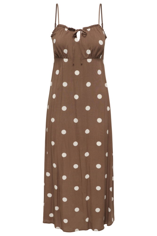 Only bruine dames jurk | Vooraanzicht