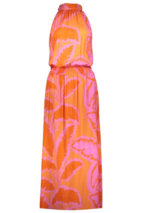 Geisha roze dames jurk | Achteraanzicht