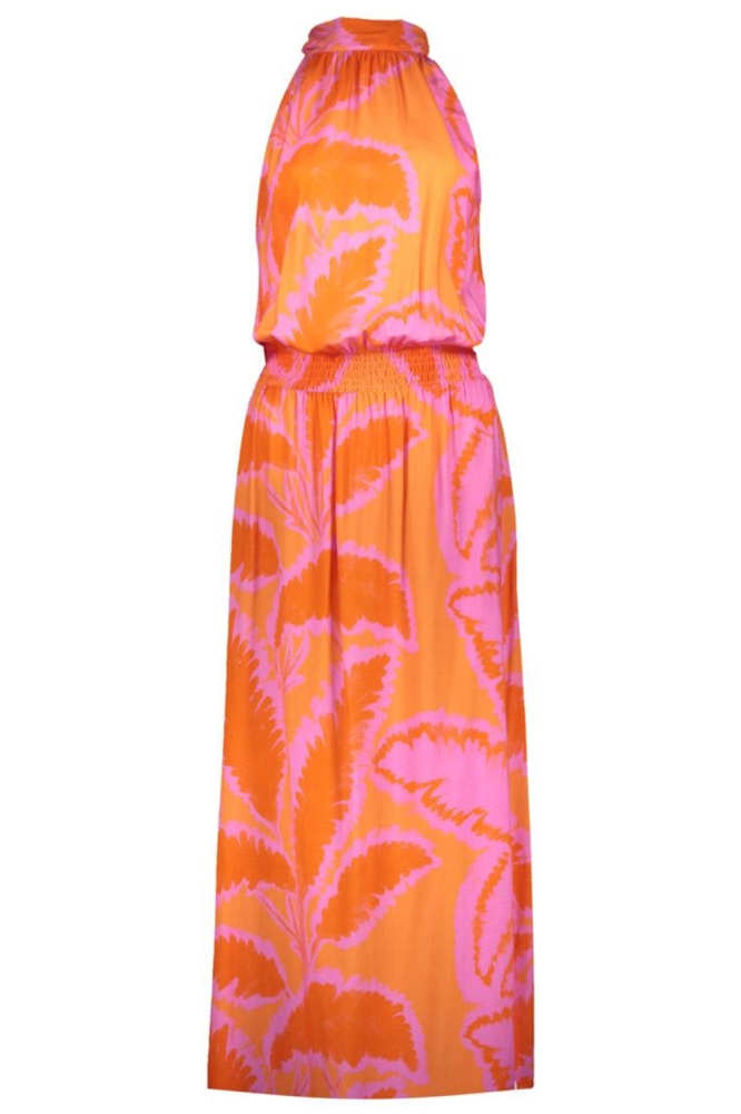 Geisha roze dames jurk | Achteraanzicht