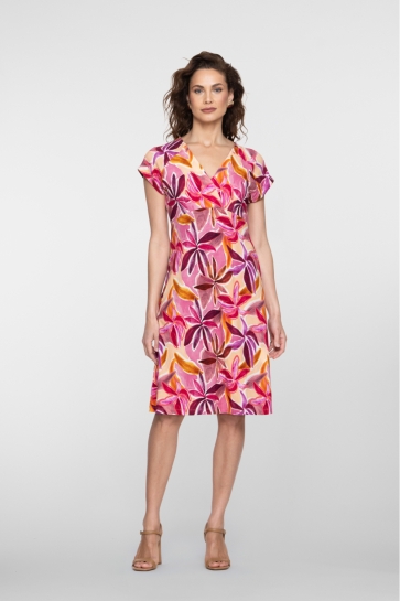 Geisha Jurk JUNE TRICOT JURK MET BLOEMENPRINT 67154 60 000380 PR.04-26-1 PURPLE/PINK