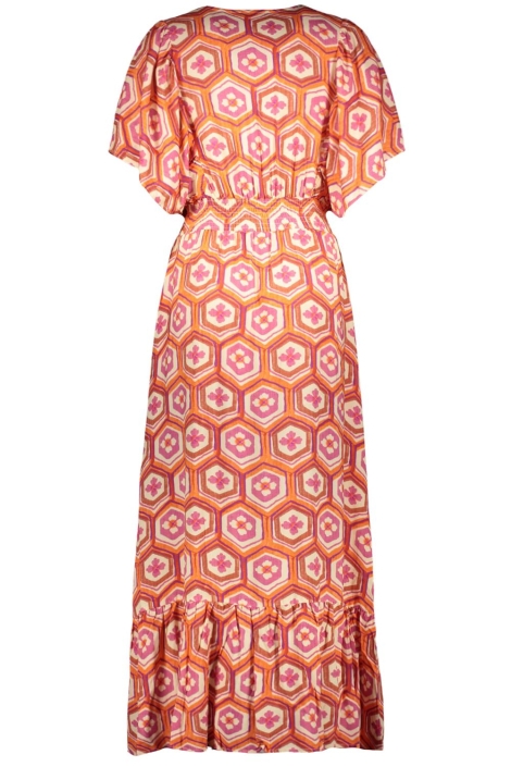 Geisha oranje dames jurk | Achteraanzicht