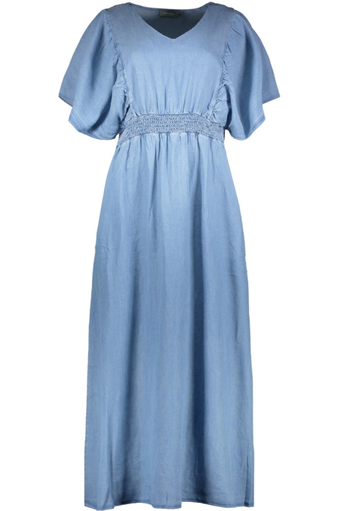 Geisha blauwe dames jurk | Vooraanzicht