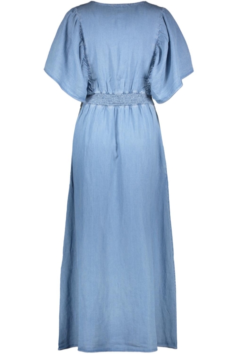 Geisha blauwe dames jurk | Achteraanzicht