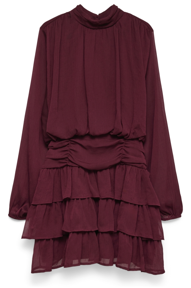 Vero Moda bordeaux dames jurk | Vooraanzicht