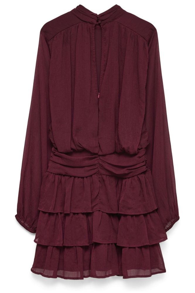 Vero Moda bordeaux dames jurk | Achteraanzicht