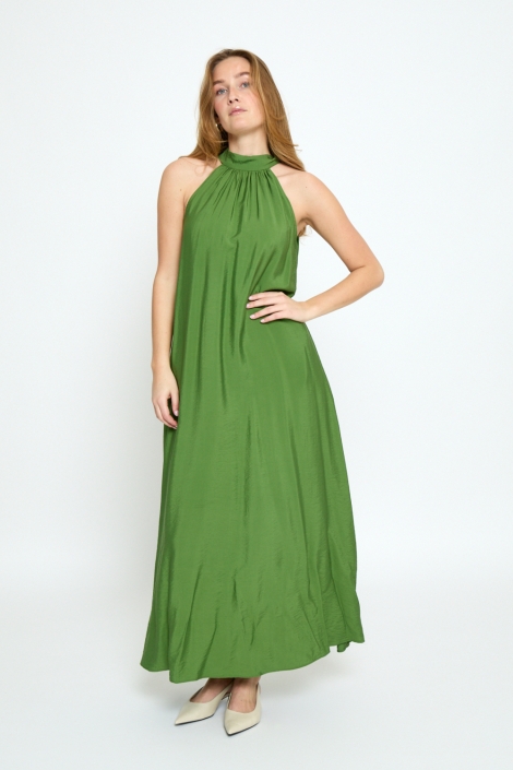 Peppercorn groene dames jurk | Model vooraanzicht