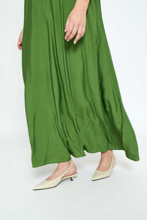 Peppercorn groene dames jurk | Close up