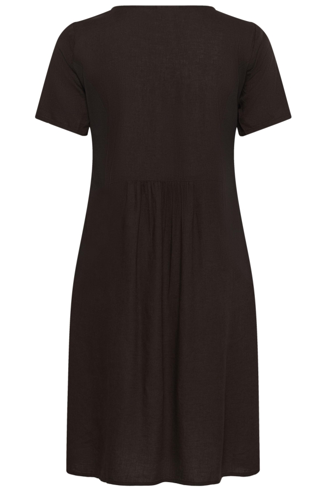 Kaffe bruine dames jurk | Achteraanzicht