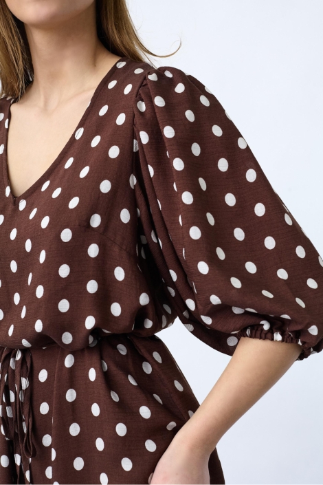 SisterS point bruine dames jurk | Close up