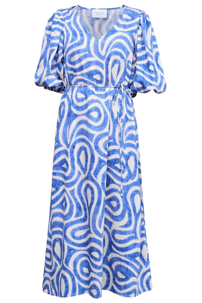 SisterS point blauwe dames jurk | Vooraanzicht