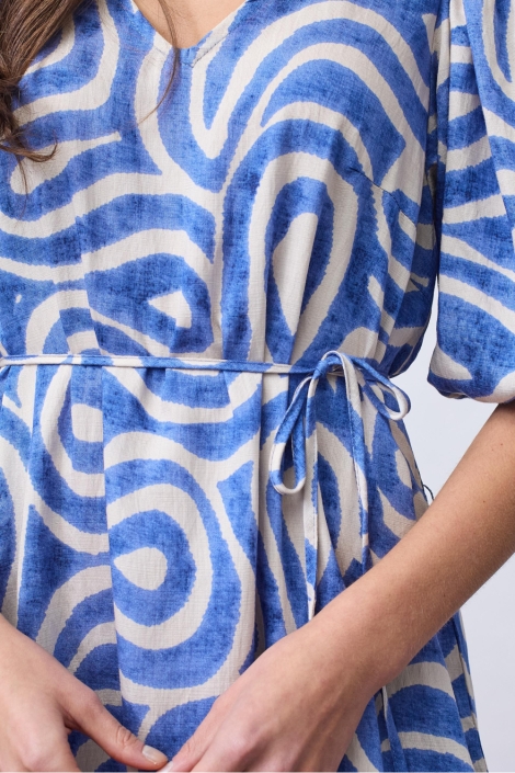 SisterS point blauwe dames jurk | Close up